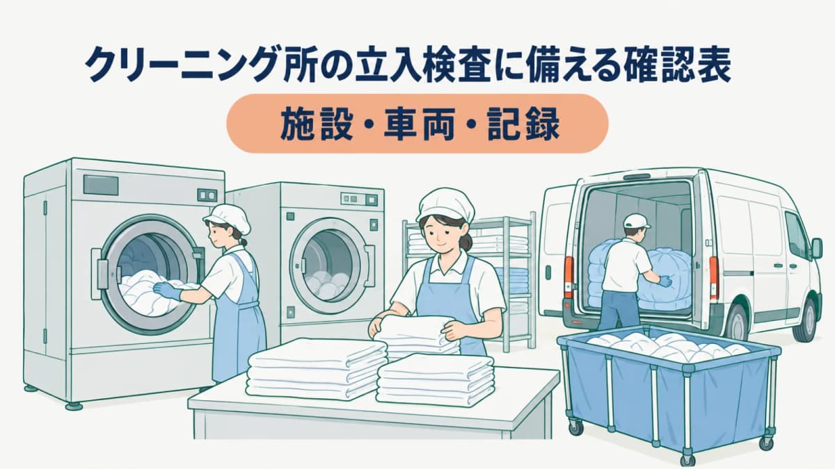 クリーニング所の立入検査に備える確認表|施設・車両・記録【2026年版】