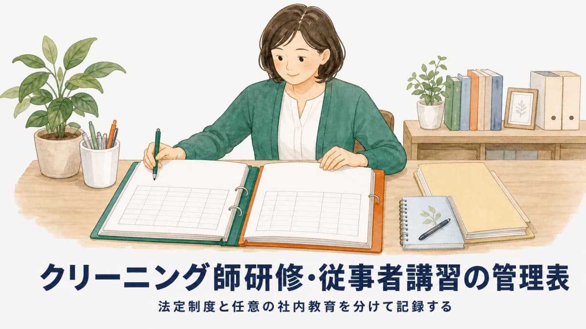 クリーニング師研修・従事者講習の管理表|期限と受講者数【2026年版】