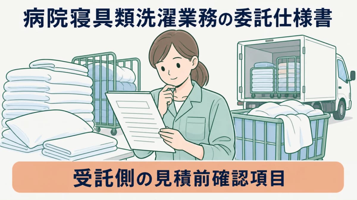 病院寝具類洗濯業務の委託仕様書|受託側の見積前確認項目【2026年版】