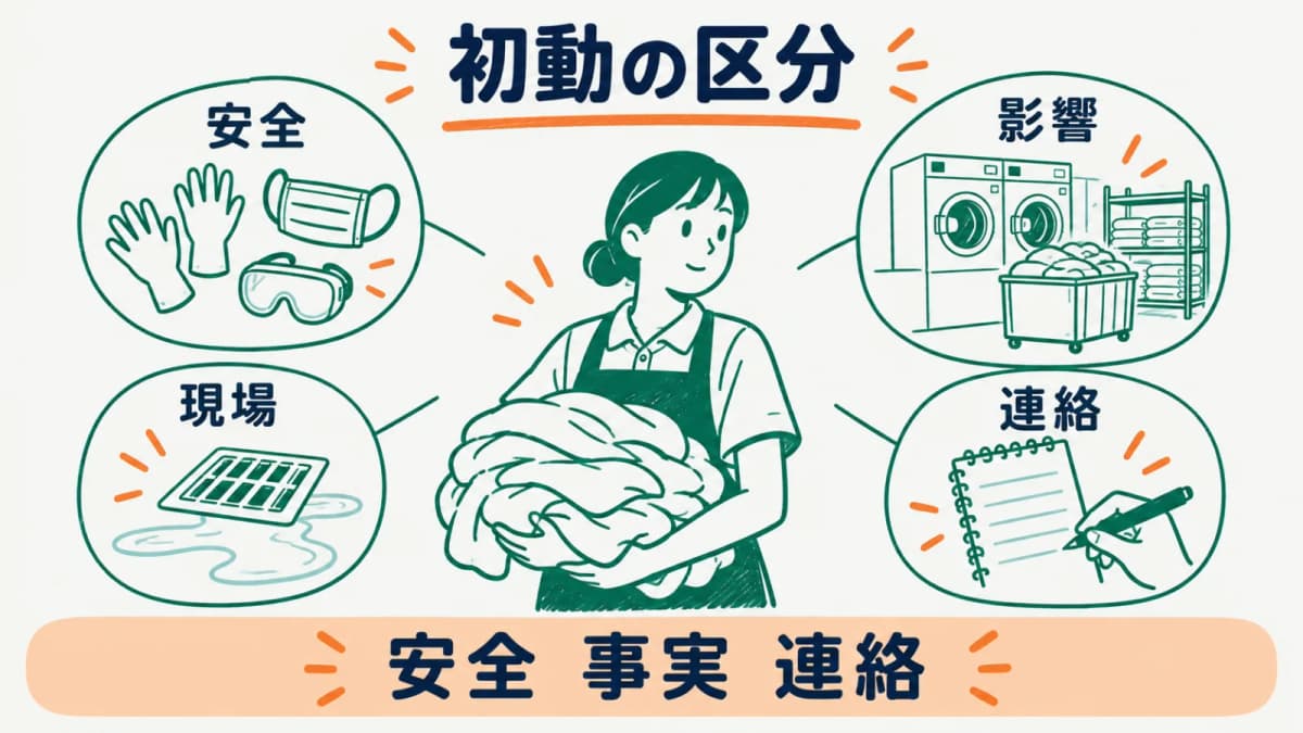 排水異常時の安全事実連絡を分ける図