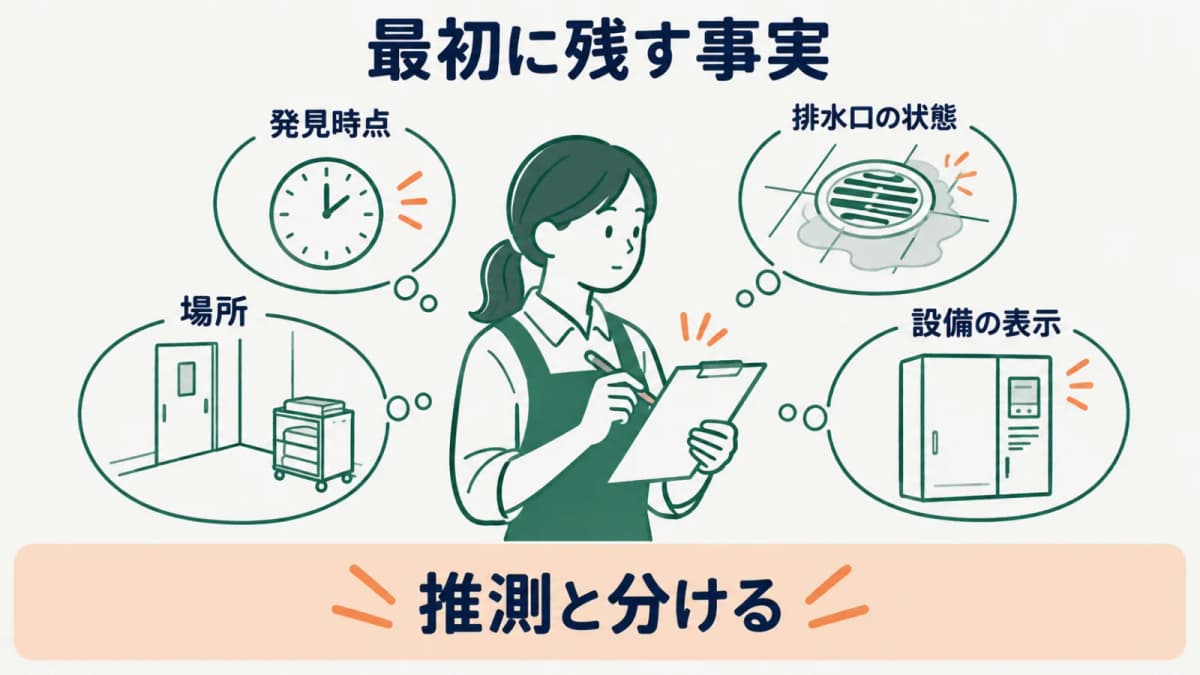 発見時の場所状態時点を分ける図