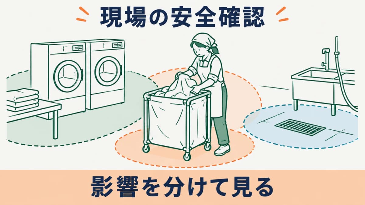 現場の安全と影響範囲を確認する図