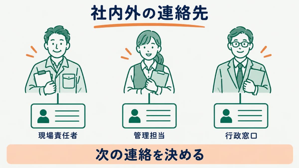 社内外の連絡先を役割別に分ける図