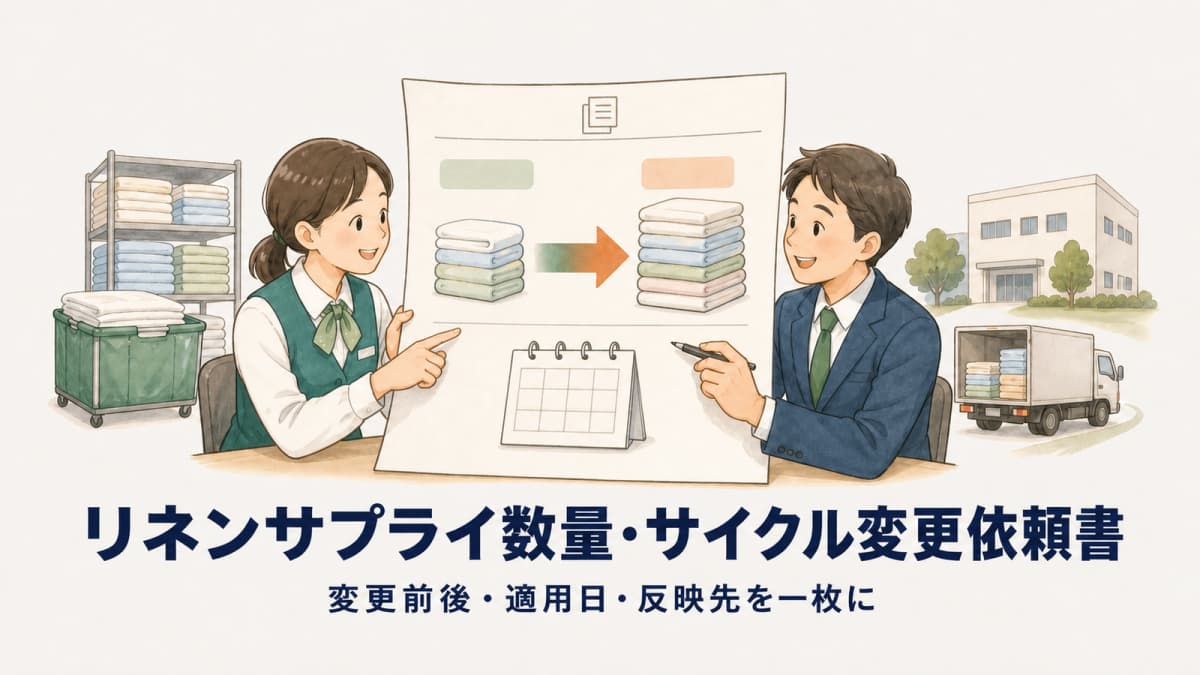 リネンサプライ数量・サイクル変更依頼書|項目と運用手順【2026年版】
