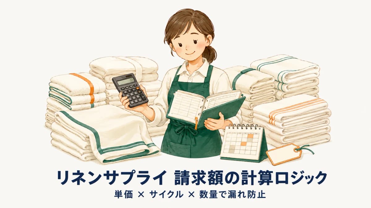リネンサプライ請求額の計算ロジック|単価×サイクル×数量で漏れ防止【2026年版】