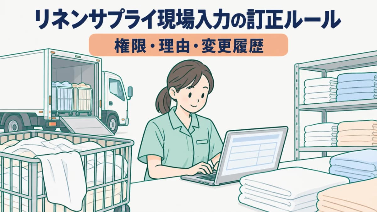 リネンサプライ現場入力の訂正ルール|権限・理由・変更履歴【2026年版】