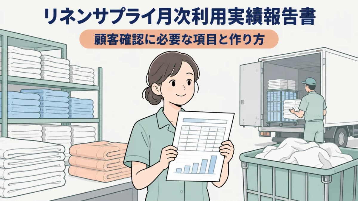 リネンサプライ月次利用実績報告書|顧客確認に必要な項目と作り方【2026年版】