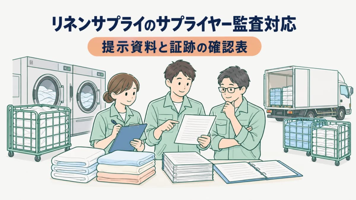 リネンサプライのサプライヤー監査対応|提示資料と証跡の確認表【2026年版】