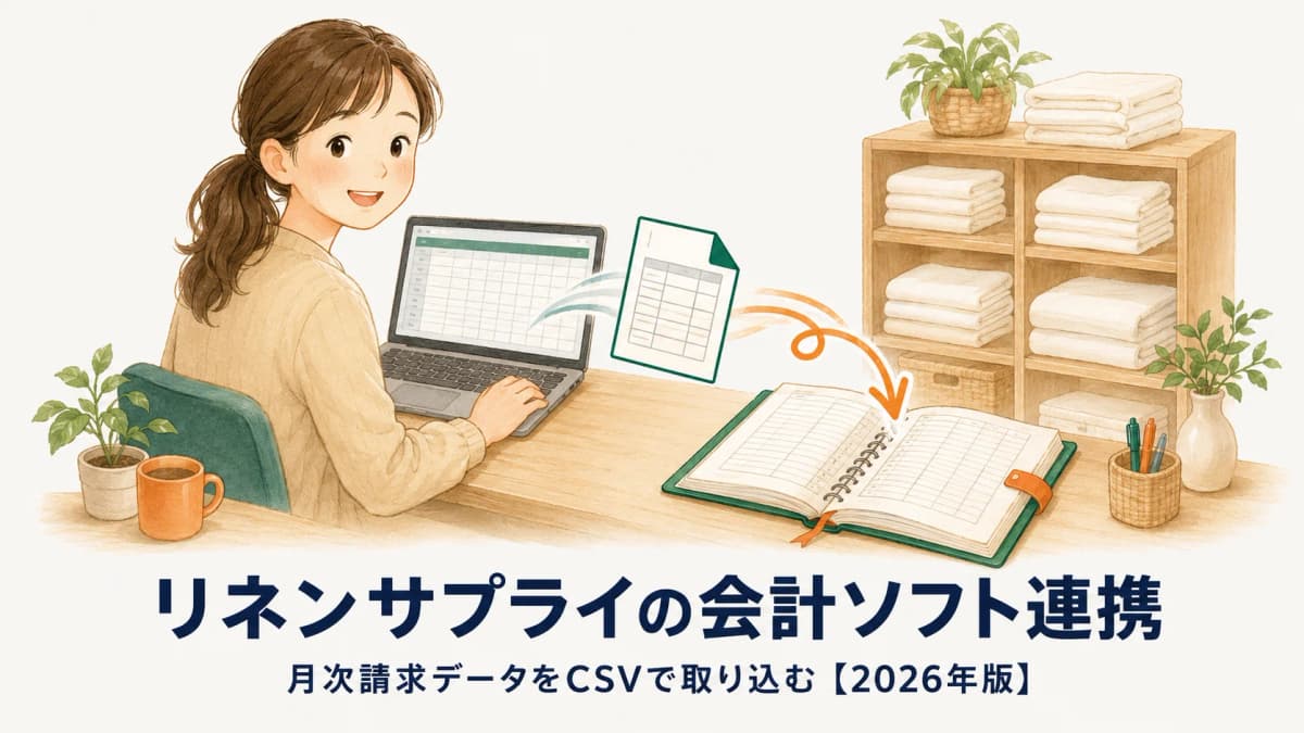 リネンサプライの会計ソフト連携|freee・MF・弥生へCSV取込【2026年版】