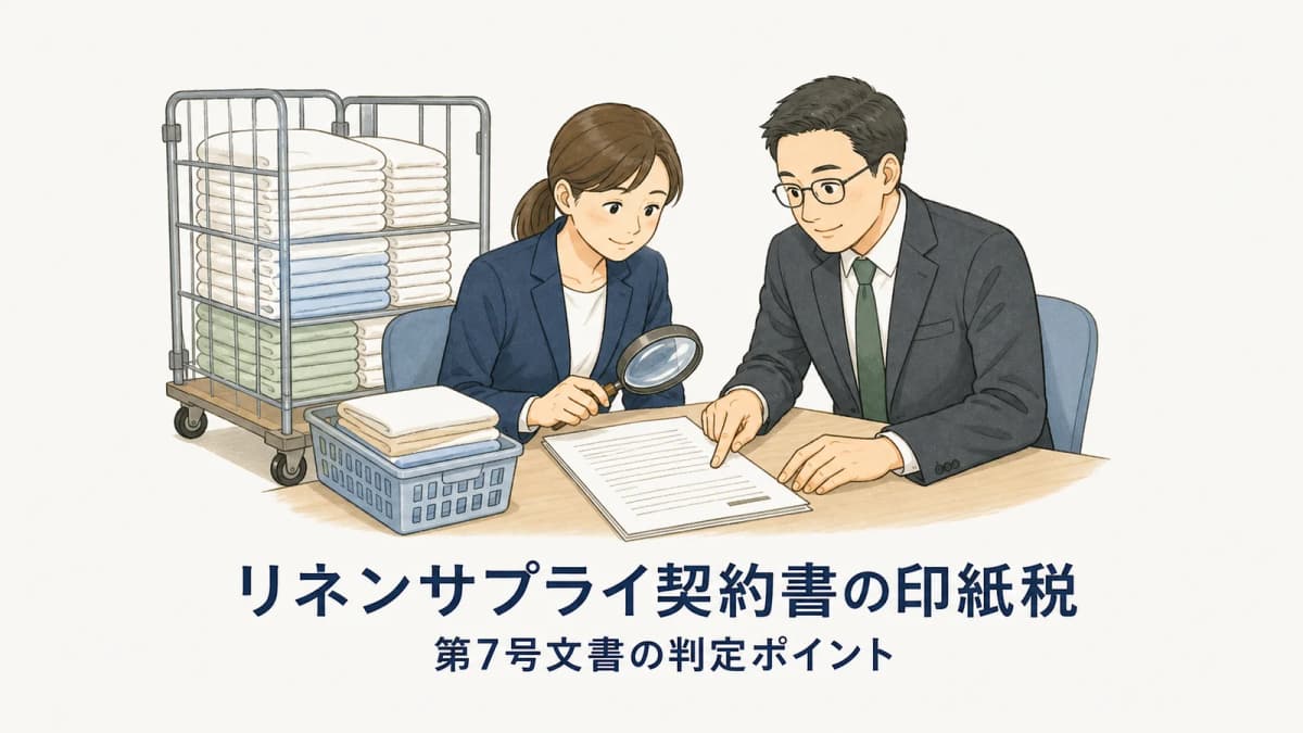 リネンサプライ契約書の印紙税|第7号文書の判定ポイント【2026年版】