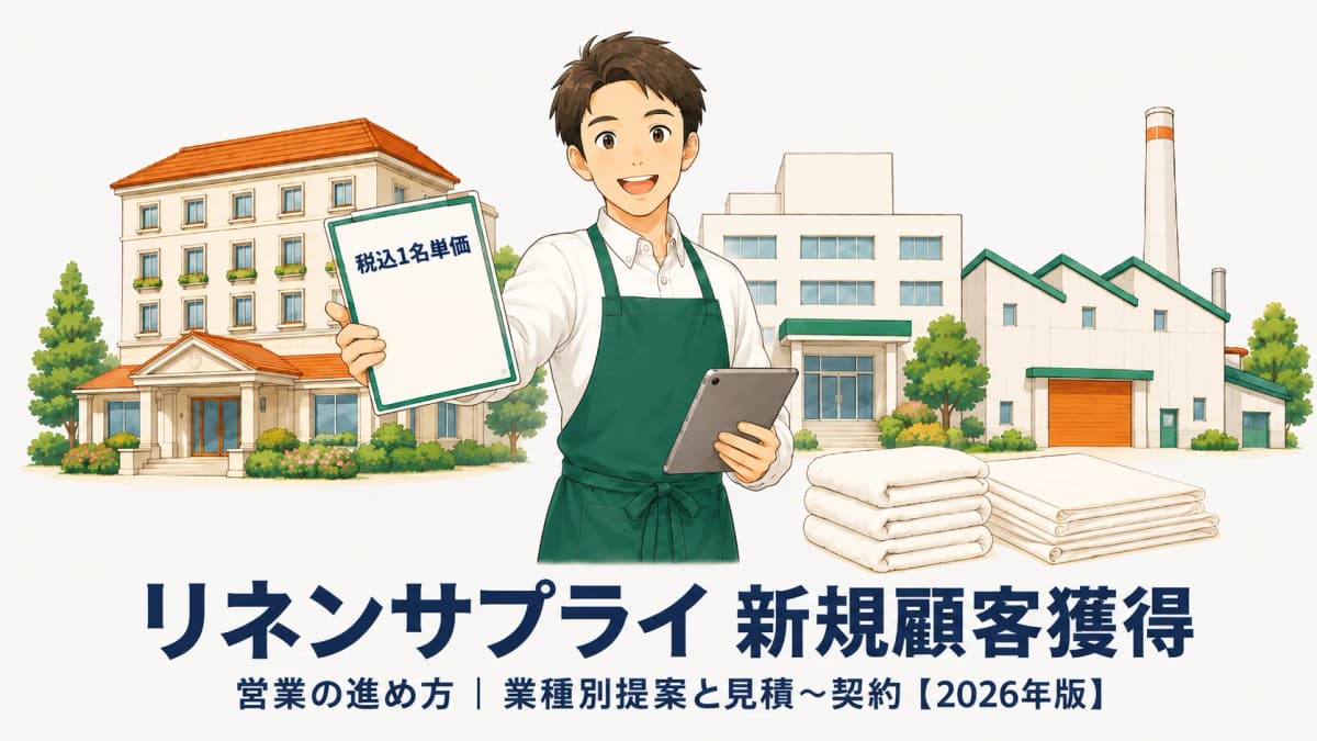 リネンサプライの新規顧客獲得・営業の進め方|業種別提案と見積〜契約【2026年版】