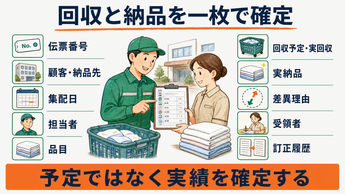 回収と納品を一枚で確定する現場伝票の定義と10項目早見表