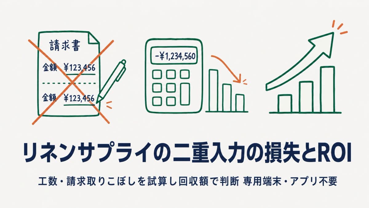 リネンサプライの二重入力が生む損失とROI試算|工数・請求漏れ【2026年版】