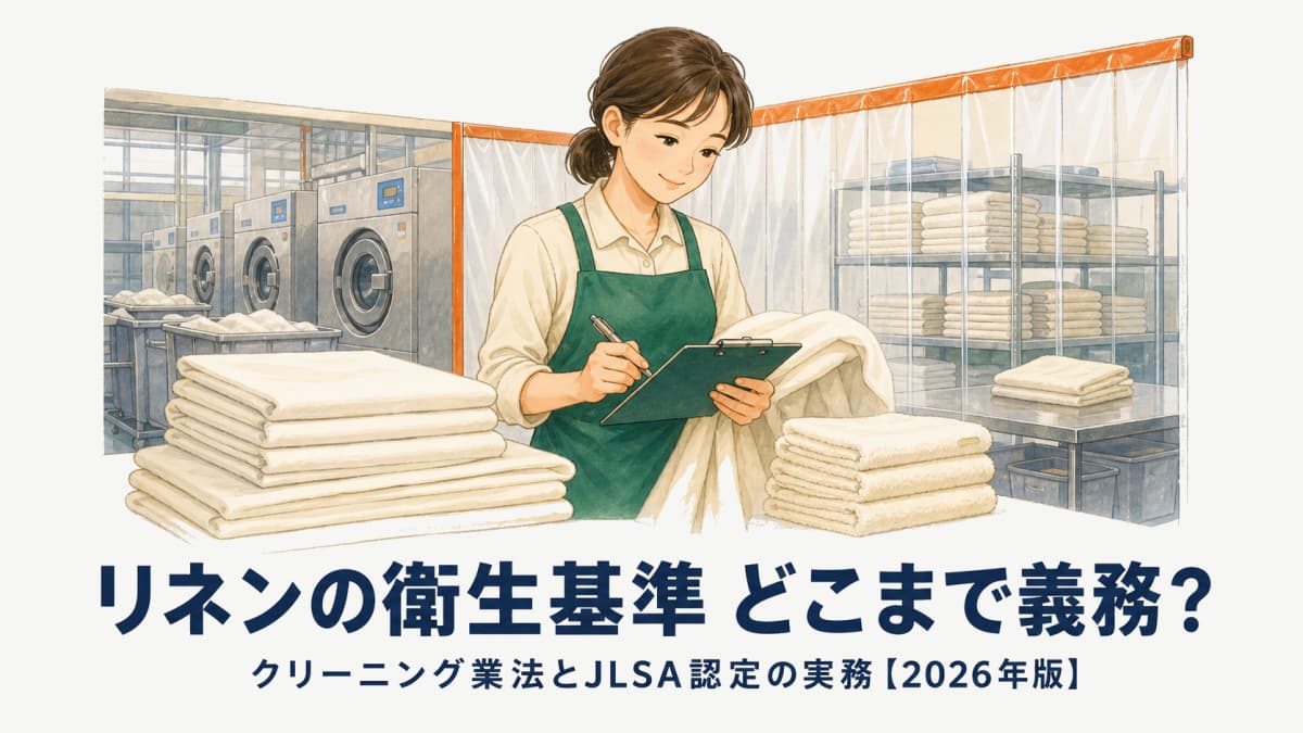 リネンサプライの衛生基準|クリーニング業法とJLSA認定制度の実務【2026年版】