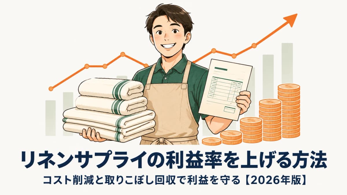 リネンサプライの利益率を上げる方法|コスト削減と取りこぼし回収【2026年版】
