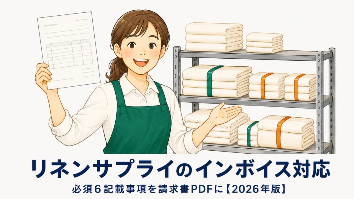 リネンサプライのインボイス(適格請求書)対応|必須6記載事項【2026年版】