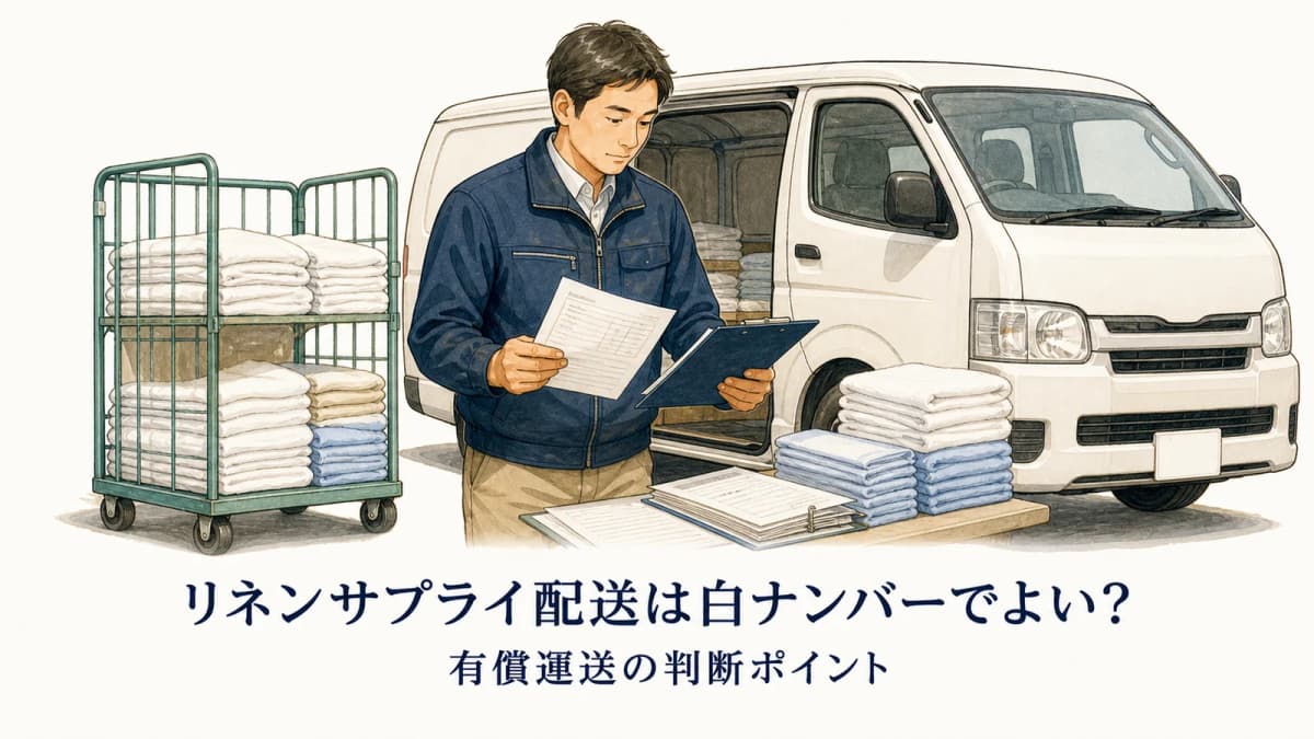 リネンサプライ配送は白ナンバーでよい?有償運送の判断ポイント【2026年版】