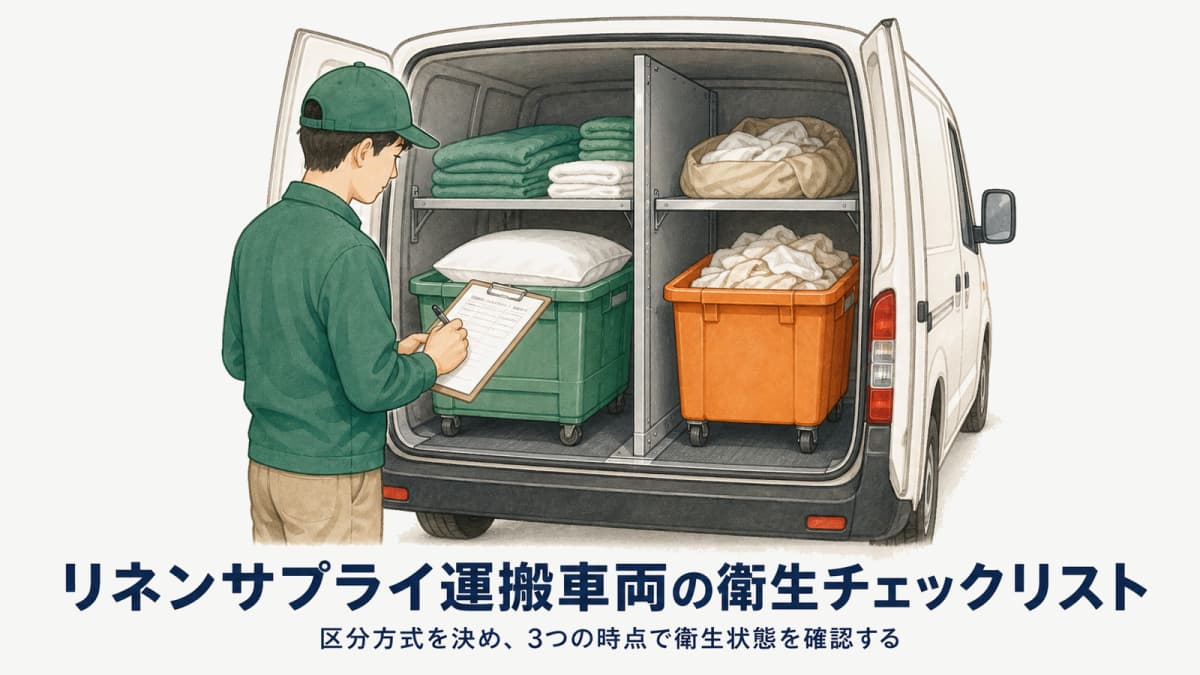 リネンサプライ運搬車両の衛生チェックリスト|区分・消毒記録【2026年版】