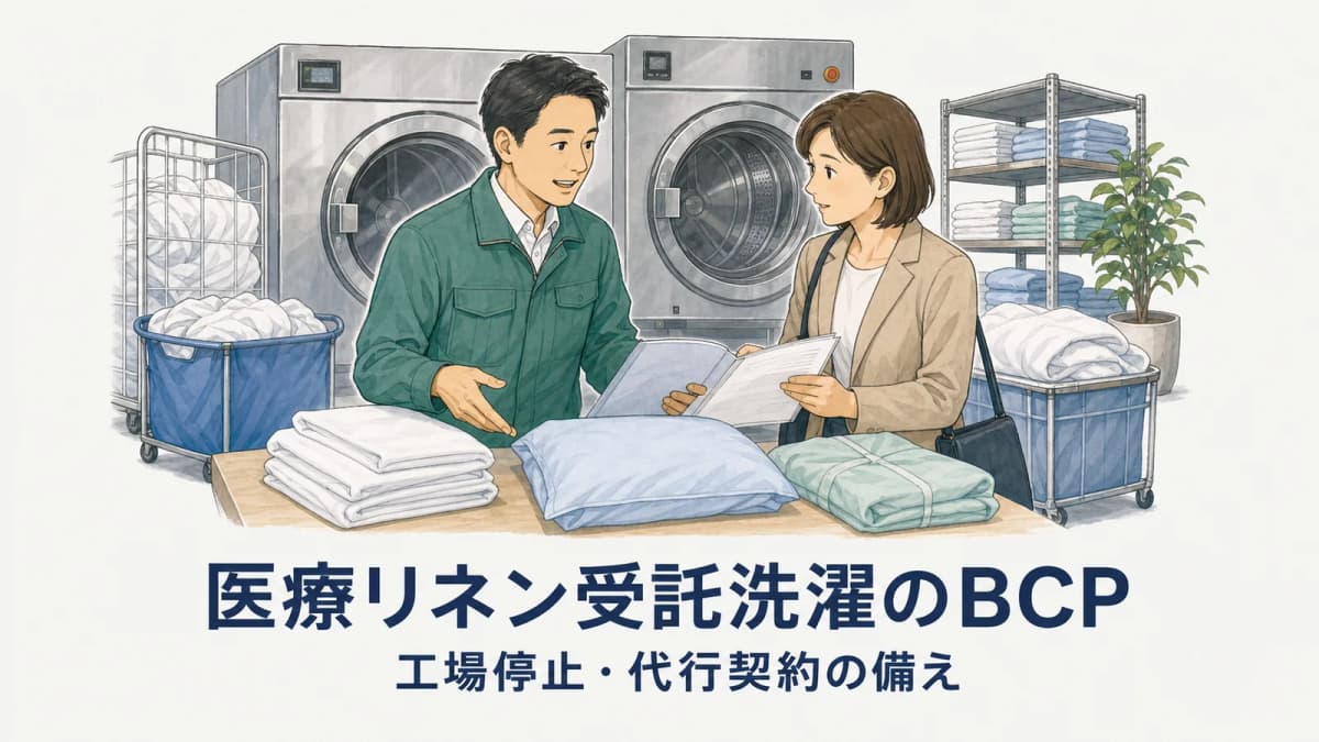 医療リネン受託洗濯のBCP|工場停止・代行契約の備え【2026年版】