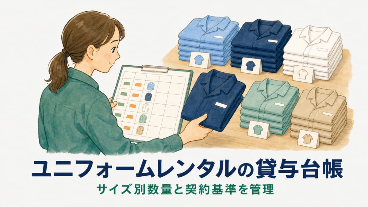 ユニフォームレンタルの貸与台帳の作り方|サイズ別数量を管理【2026年版】