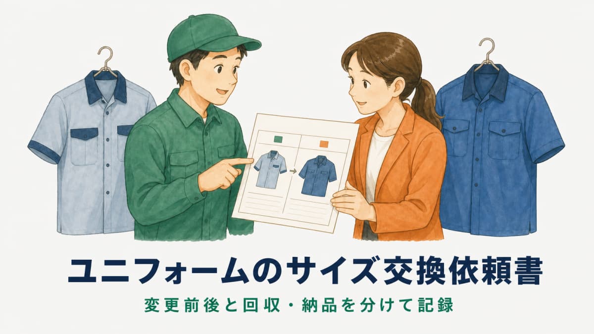 ユニフォームレンタルのサイズ交換依頼書|記載項目と管理手順【2026年版】